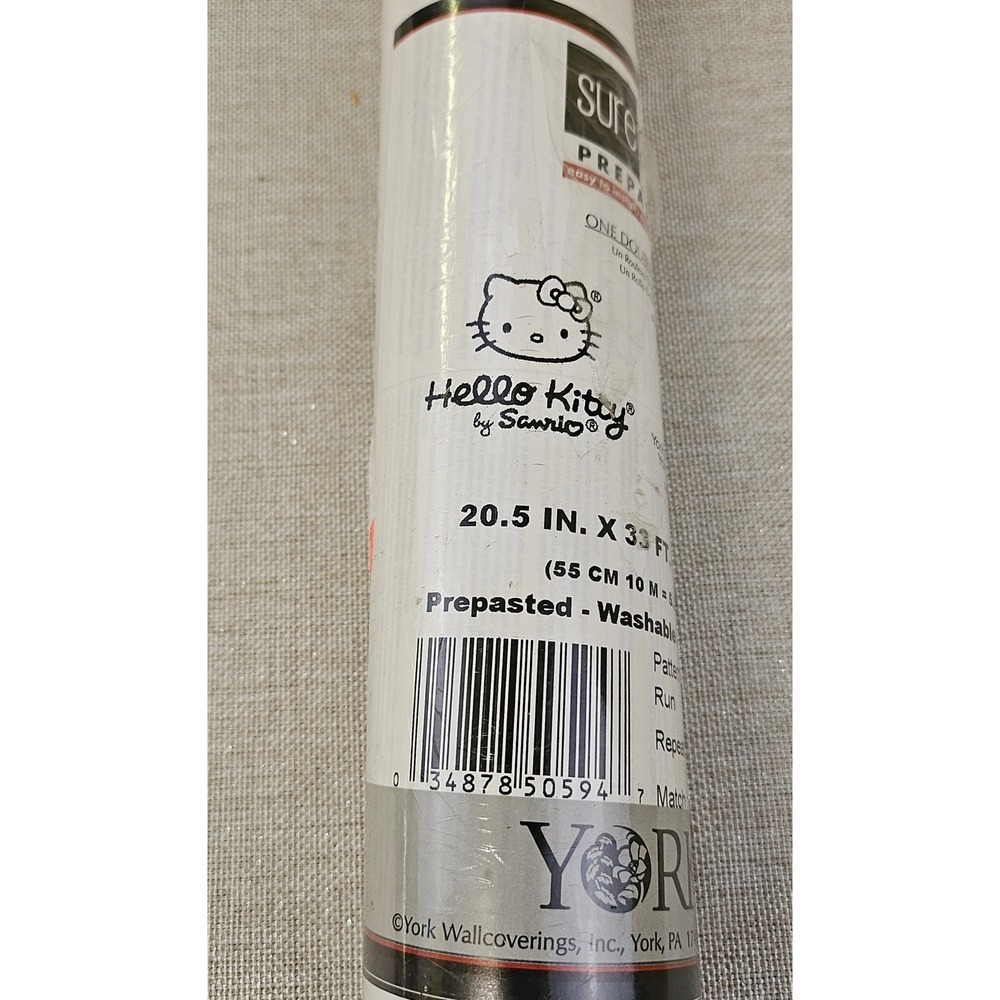 Hello Kitty by Sanrio Sure Strip PrePasted Washable Wallpaper BT2782 Double Roll